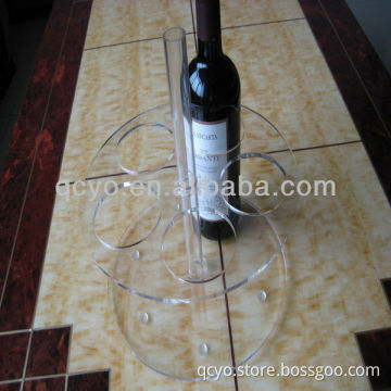 QCY-Z-J038 attractive and high quality acrylic 5 wine bottles display